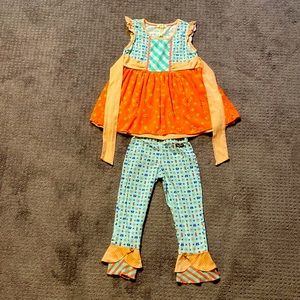 Matilda Jane girls set Size 8. Ladybugs, butterflies and orange slices